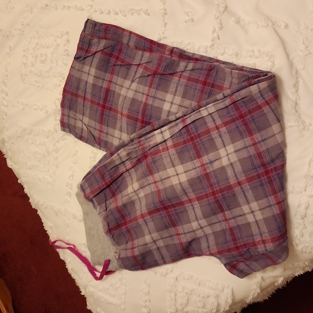 Soft Sensations Grey/Purple Flannel Pajama Pant Size Large